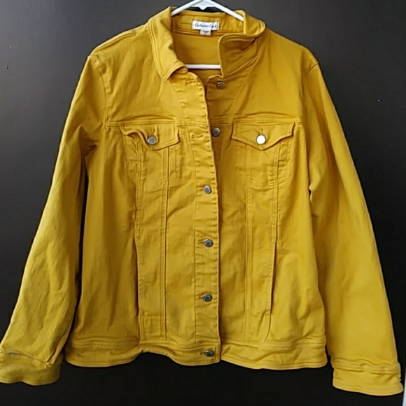 mustard denim shirt